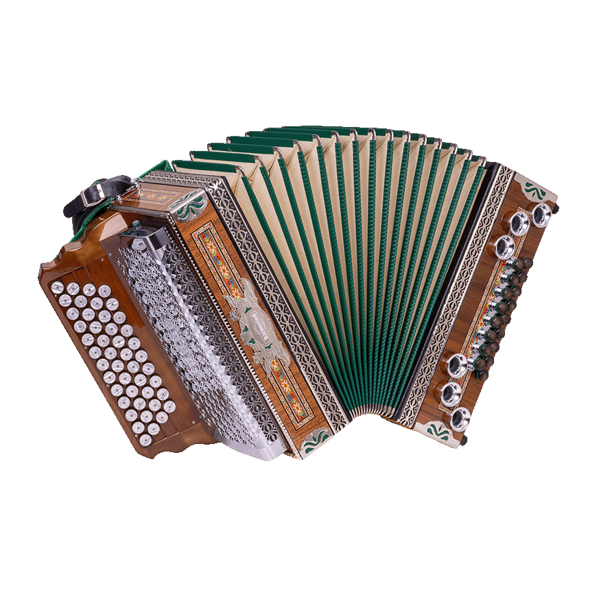 original-k-rntnerland-steirische-harmonika-modell-edelholz-gr-n-g-c-f-b image 1