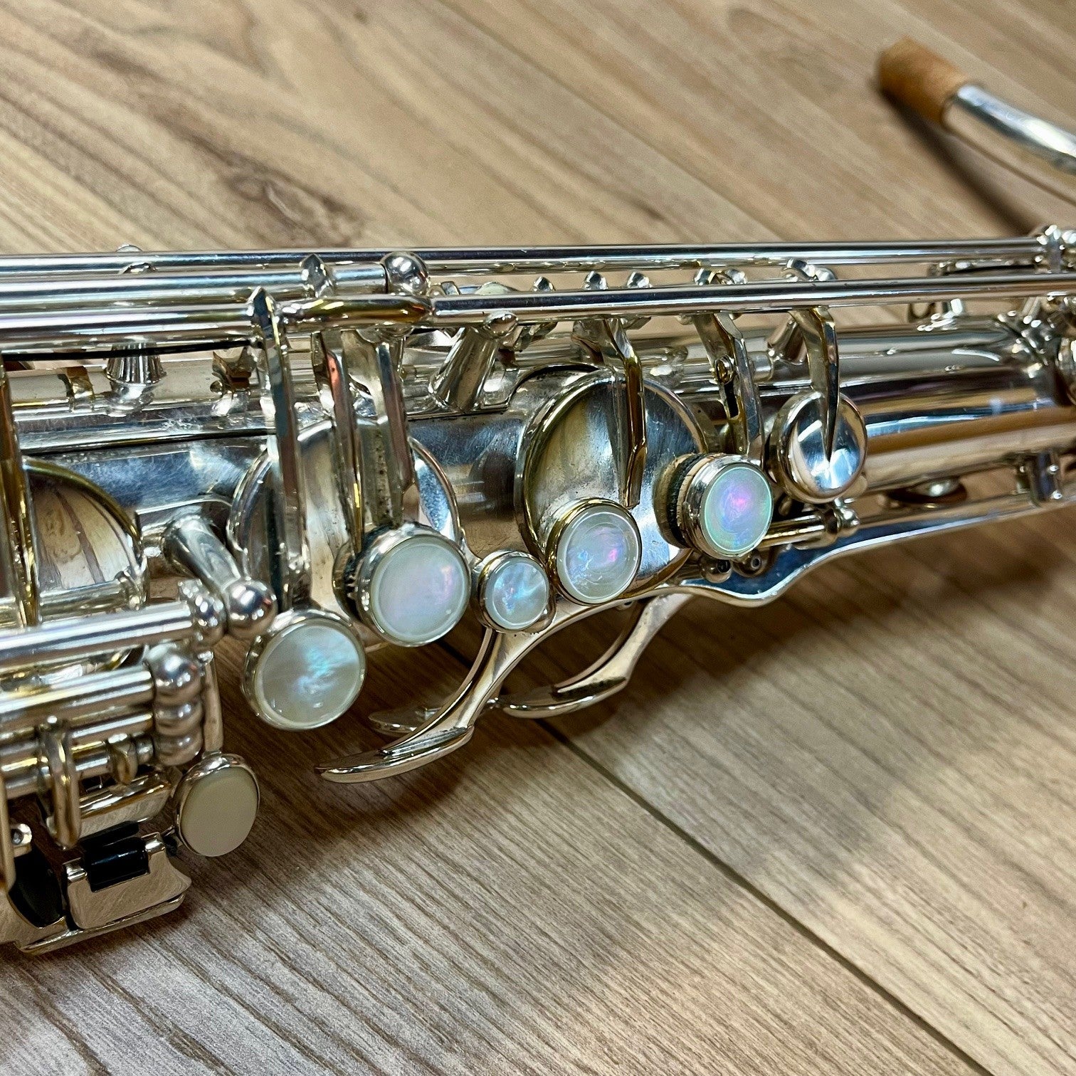 henri-selmer-paris-tenorsaxophon-mark-vi-nr-202xxx-versilbert-vintage image 2